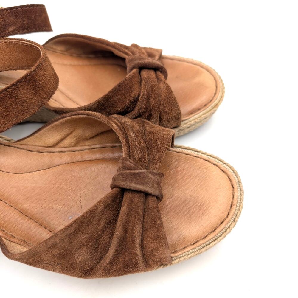 Born Monticello Knotted Wedge Sandal Women's Ankle Strap Brown Size US10M EU41 - Picture 9 of 14